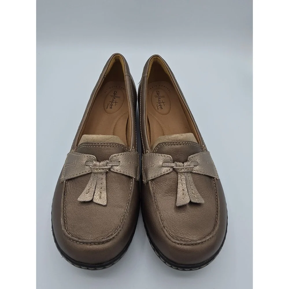 Clarks Ashland Bubble Loafers‎ - Men's Size 10 - Pewter Leather